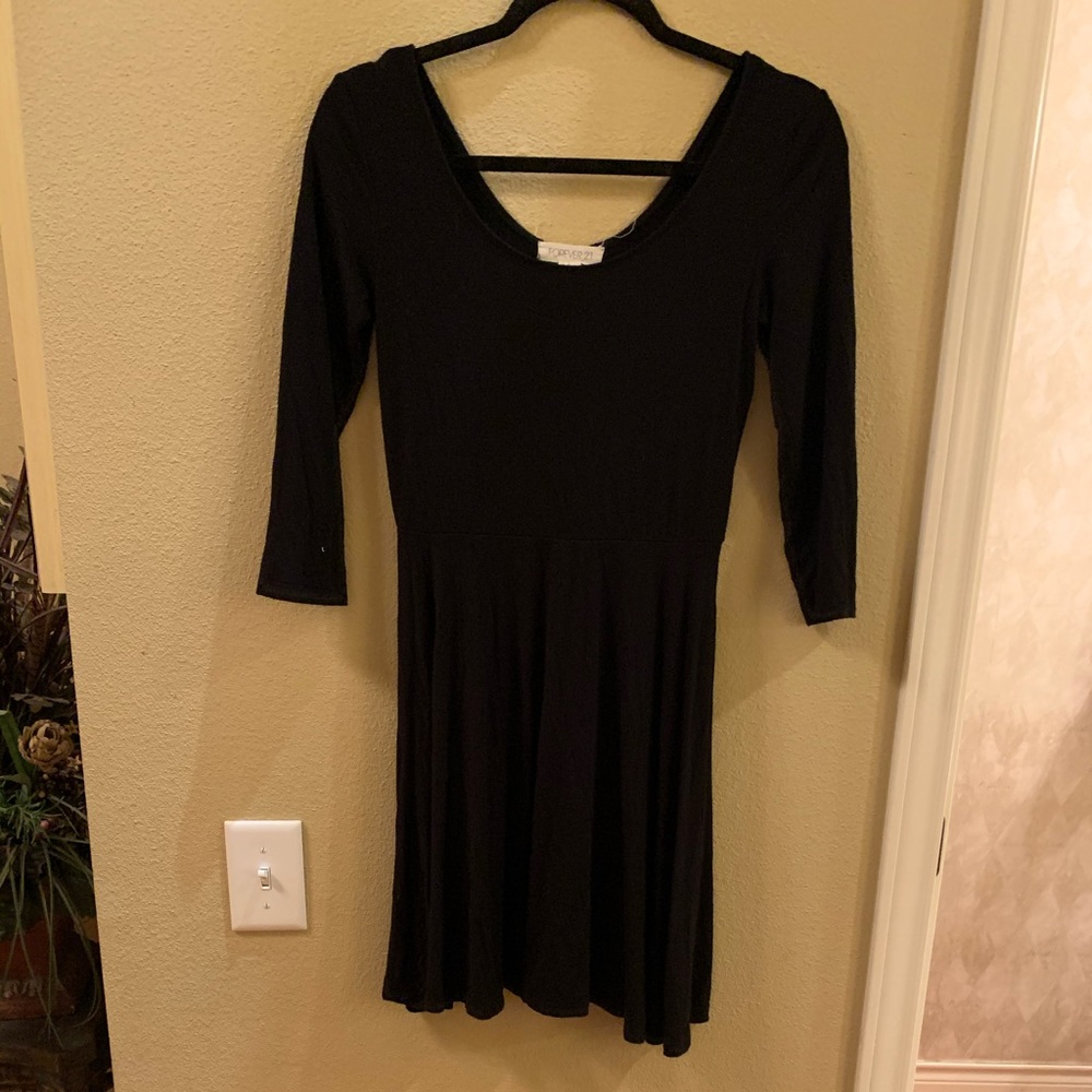 All black quarter sleeve dress